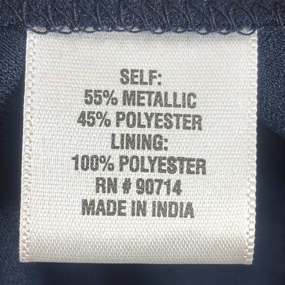 NWT MSK Womens Navy Blue Metallic Smocked V-Neck Long Sleeve Midi Dress PLUS 3X - Picture 12 of 13